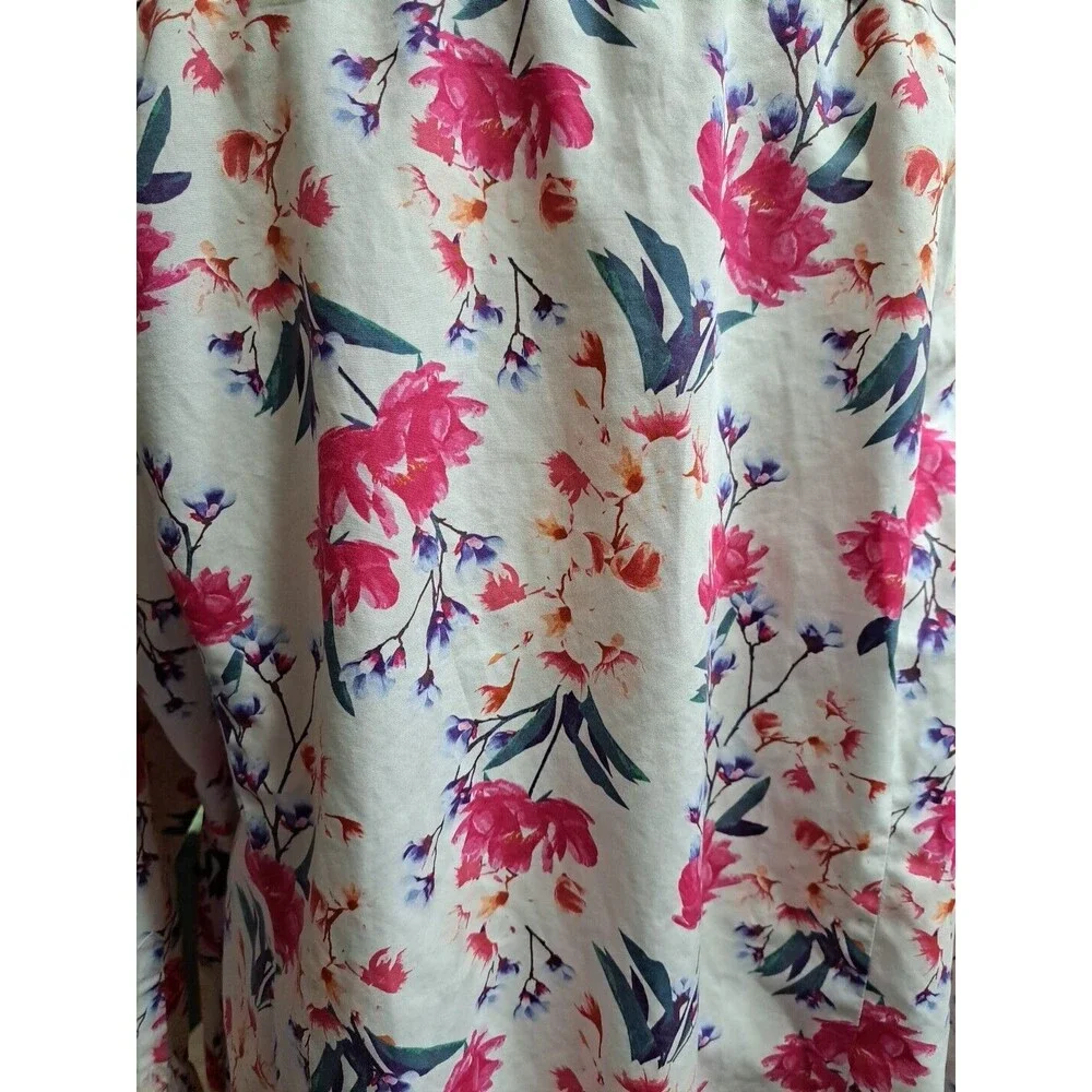 Lands End No Iron Supima Cotton Floral Button Down Shirt - Picture 5 of 5
